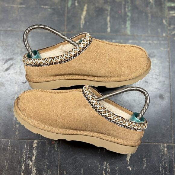 UGG Tasman II Kids Slippers Size 2Y "Chestnut" Suede Sheepskin Cozy Kids Slip on - Picture 2 of 5